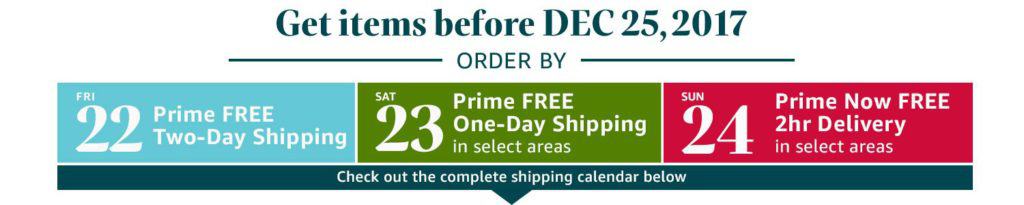 Get Amazon Items Before December 25 2017
